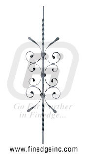 Wrought Iron Decorative Panel - Wrought Iron 840x240x12mm Black, Elegant Durable Rustics