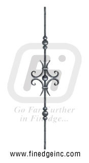 Wrought Iron Decorative Panel - 840x200 mm, Black, Elegant Durable Design, Easy Installation