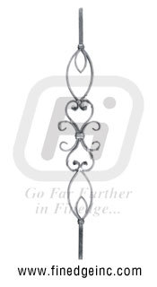 Wrought Iron Decorative Panel - Wrought Iron, 840mm Length x 135mm Width, Base 12x6 | Elegant Design, Durable Material, Easy Installation