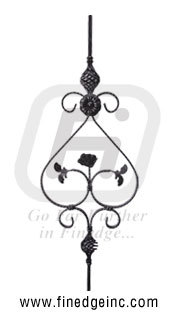 Wrought Iron Decorative Panel - Wrought Iron 840x12 mm, Black, Powder Coated | Elegant Design, Durable, Easy Installation, Customizable Sizes