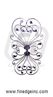 Wrought Iron Decorative Panel - 840x12x6 mm, Black Powder Coated | Elegant Design, Durable Material, Easy Installation