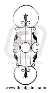 Wrought Iron Decorative Panel - 840x12 mm Black, Square Design, Durable, Easy Installation
