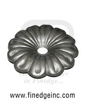 Wrought Iron Leaves and Flowers - Wrought Iron, 3 3/4" Diameter, Gray, 0.100" Thickness | Elegant Design, Durable Material, Easy Installation