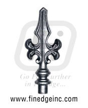 Wrought Iron Rail Heads - Wrought Iron 140x64x16 mm, Black Finish | Elegant Design, Durable, Weather Resistant, Enhanced Security