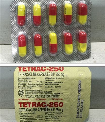 Tetracycline capsules 250m BP