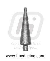 Wrought Iron Rail Heads - Wrought Iron 100x27x12 mm, Cone Style, Powder Coated, Durable Design