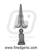 Wrought Iron Rail Heads - Wrought Iron 250x80x18 mm, Black Finish, Durable, Elegant, Weather Resistant, Customizable