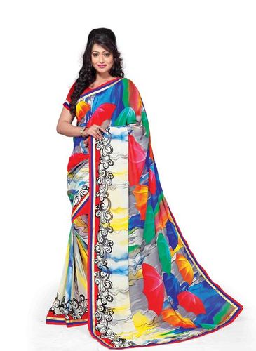 Gemini Multi Color Georgette Low Range Saree
