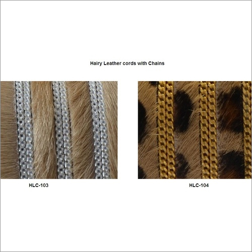 Hairy Leather Cords with Chain