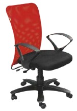 Mesh Chairs - Mesh Fabric, Five-Star Base, Red, Adjustable Height | Ergonomic Design, Breathable, Caster Wheels, Back Support, Comfortable Seating