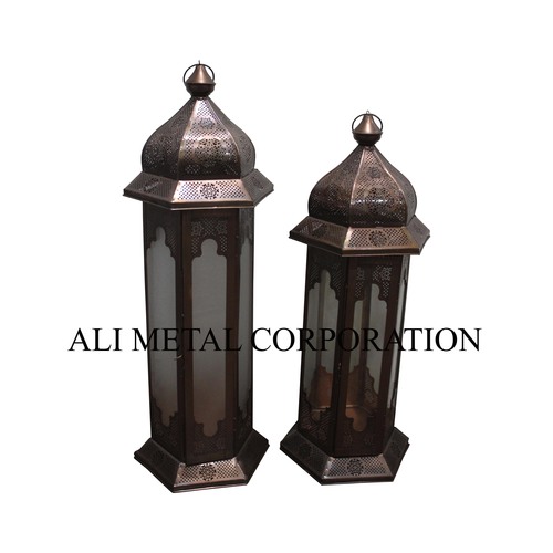 Moroccan Lantern - Metal, Varying Sizes, Copper Antique Finish | Elegant Traditional Style, Indoor/Outdoor Use