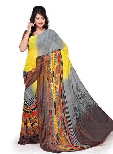 Multicolor Regular Wear Light Georgette Saree