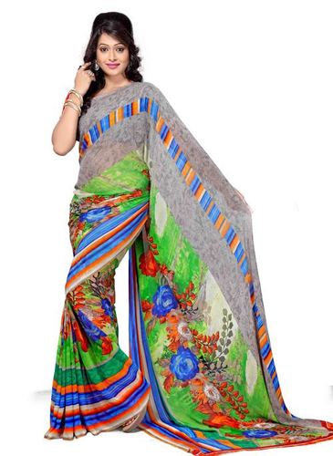 Flower Design Regular Wear Georgette Saree