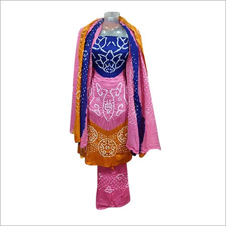 Handmade Cotton Bandhani Dress Material