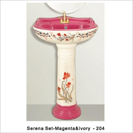 Serena Magenta & Ivory  Wash Basin Installation Type: Wall Mounted