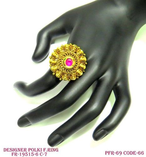 DESIGNER POLKI FINGER RING