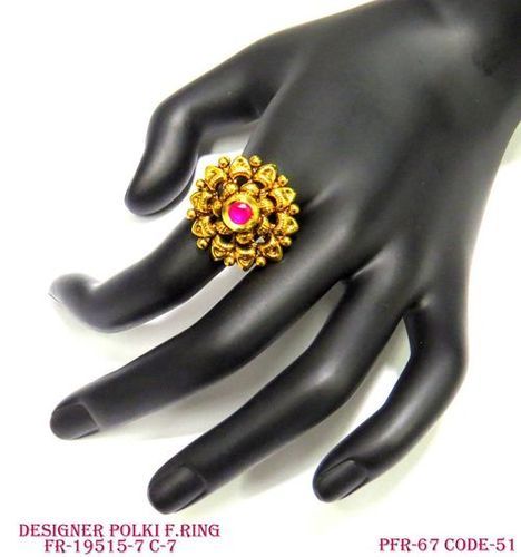 DESIGNER POLKI FINGER RING