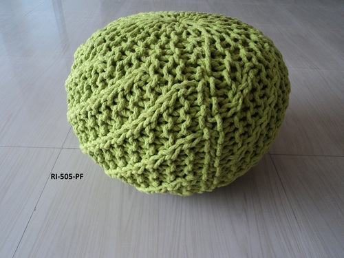 Cotton Hand Knitted Pouf