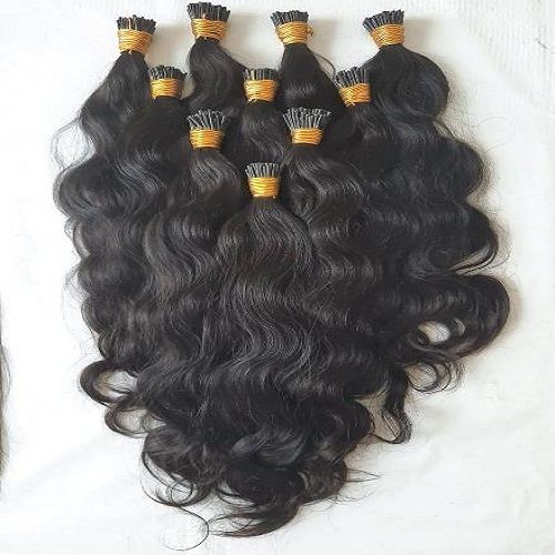 Natural Wavy Keratin Hair Extension Hair - Human Hair Type: Indian