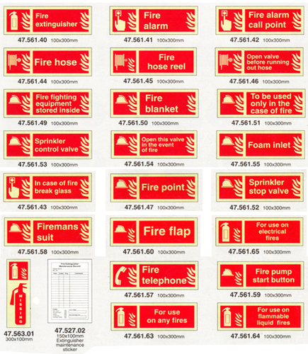 IMO Fire Control Signs