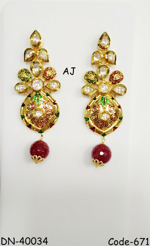 Kundan Earrings with Antique Finish