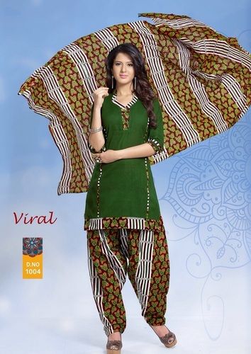 Green Cotton Salwar Kameez Desing