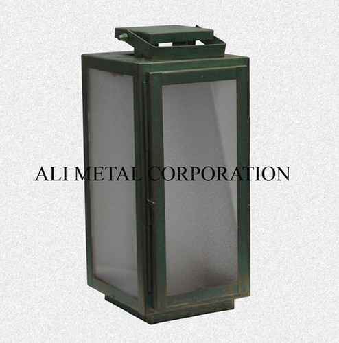 Moroccan Lantern - Metal and Glass, Green and Gold Finish | Traditional Style, Indoor/Outdoor Use