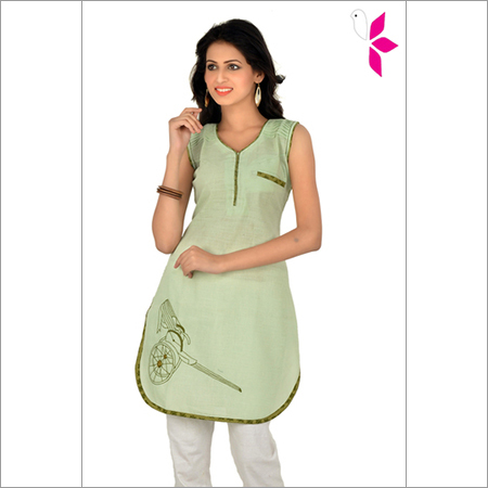 Linen Embroidered Kurti