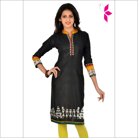 Linen Embroidered Kurti