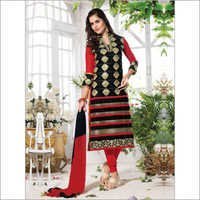 Red And Black Ethnic Cotton Suit