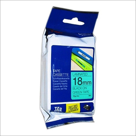 Laminated 18mm Black On Green Tape