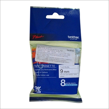 Thermal 9mm Black on White Tape