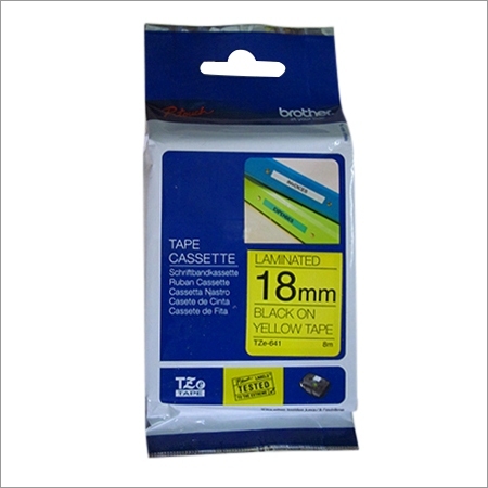 Laminated 18mm Black On Yellow Tape
