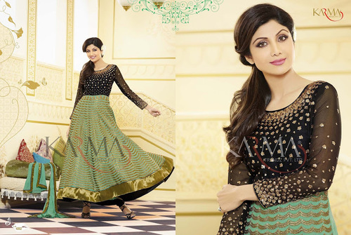 Black And Green Salwar Kameez Online