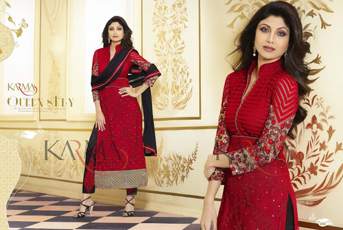 Red And Black Punjabi Salwar Kameez
