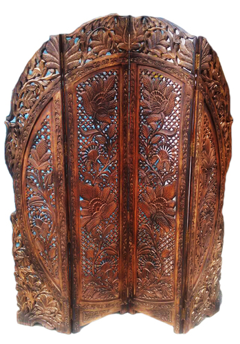 Handmade Round Shaped Folding Wooden Partition / Screen