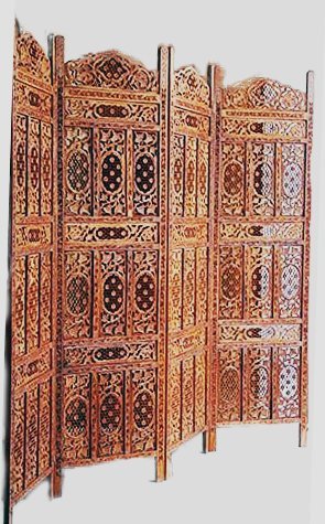 Hand-carved Wooden Partition Screen/ Room Divider in Mango wood 0805 a
