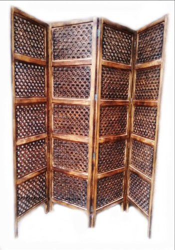 Handcrafted Wooden Folding Partition Screen