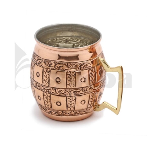 Embossed designer Copper Beer Mug