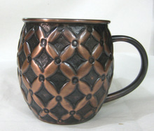 Embossed Copper Beer Mug