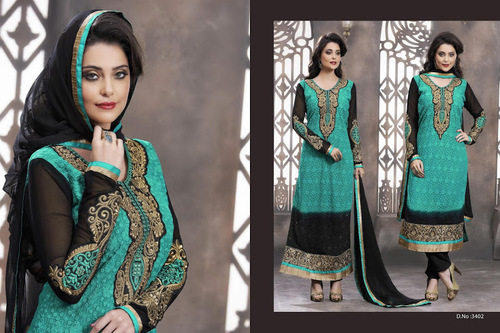 Black And Turquoise Punjabi Salwar Suit