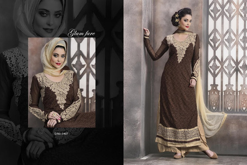 Brown Anarkali Salwar Suits