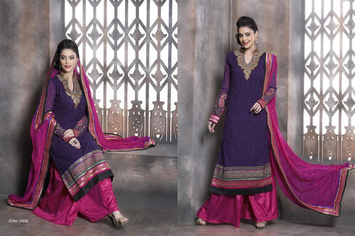Purple And Pink Readymade Salwar Suits