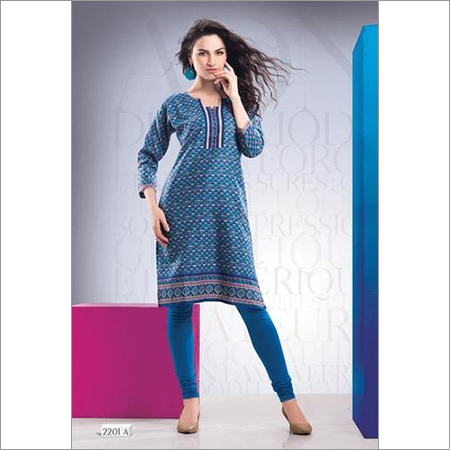 Cambric Cotton Blue Kurti