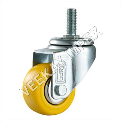 Medium Duty PU Yellow Caster Wheel