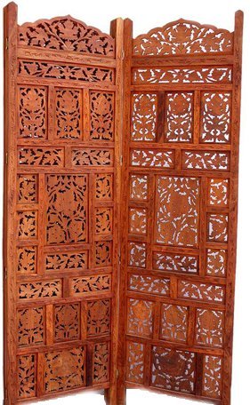 Aarsun: Hand Carved Sheesham Wood Partition Screen / Room Divider 130
