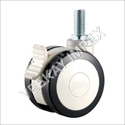 Medical PU Black Caster Wheel (Twin Wheel)