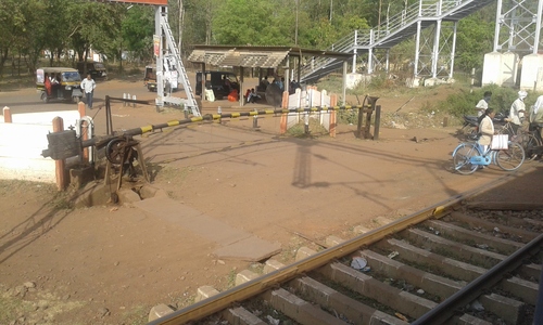 Iron Railway Level Crossing Gate