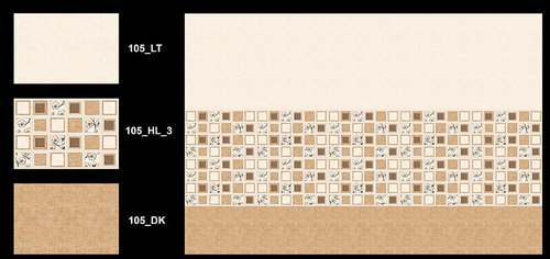 Ceramic Digital Wall Tiles - Multi Color, Variable Size | Aesthetic Designs, Smooth Surface, Scratch Resistance, Easy Maintenance