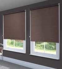 Roller Blinds - Polyester , Variable Dimensions, Brown | Child Safety, Customizable, Durable, Easy Operation, Energy Saving, Insulation, Light Control, Privacy